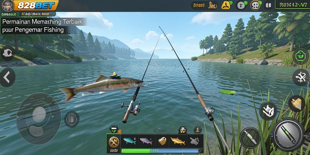 Tampilan gameplay 828BET yang mengasyikkan saat memancing.