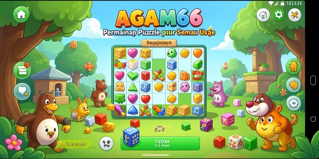 Gameplay menarik AGAM66 dengan puzzle berwarna-warni.