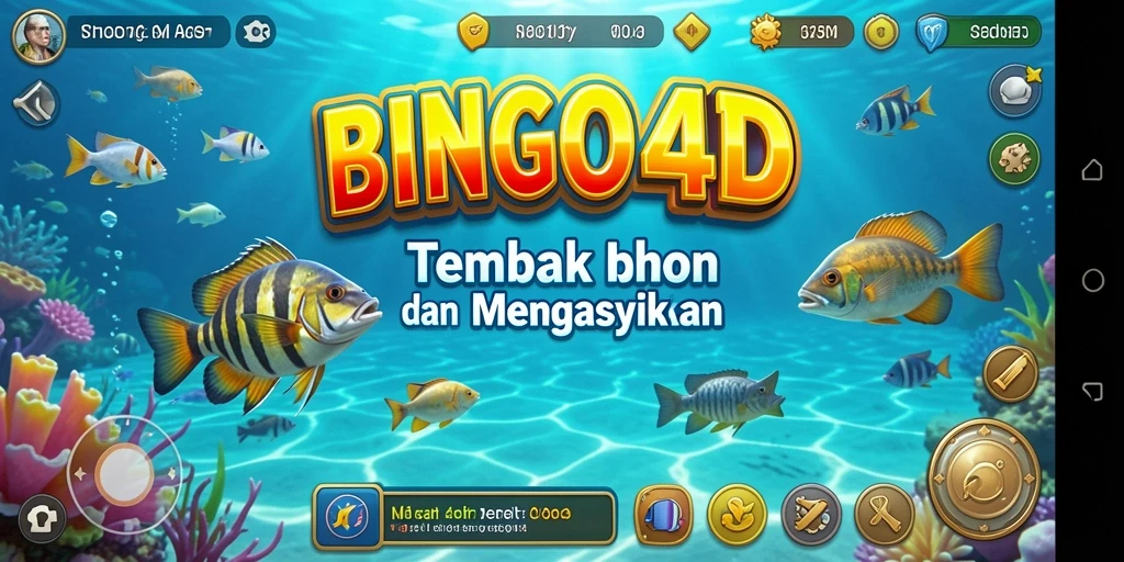 Gameplay BINGO4D dengan aksi menembak ikan yang seru.
