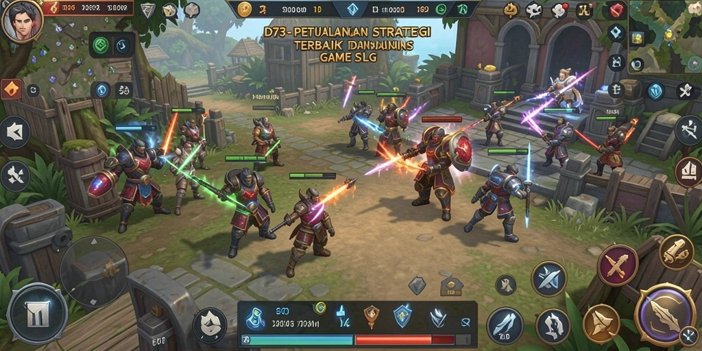 Screenshot gameplay D73 menampilkan aksi pertempuran yang mendebarkan.