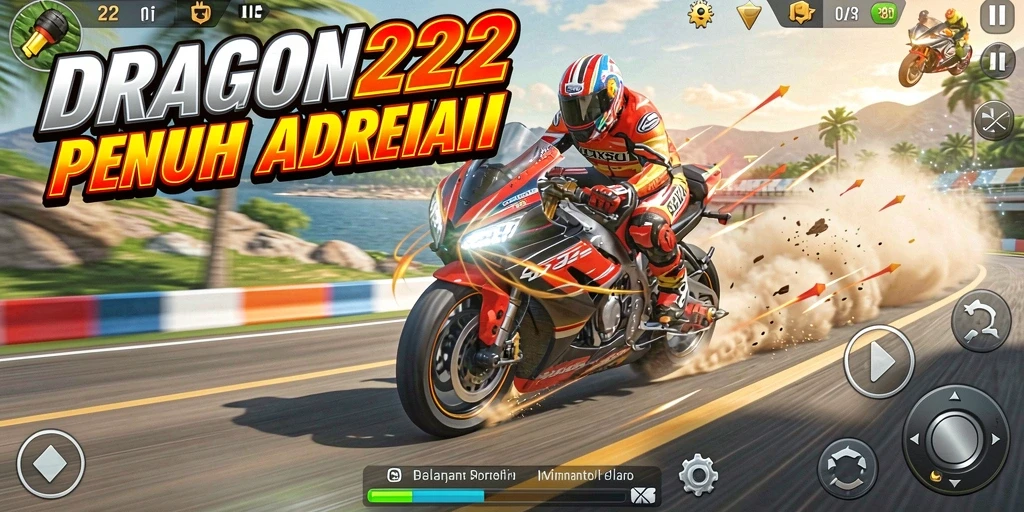 Gameplay balapan motor yang intens dan mendebarkan di DRAGON222.