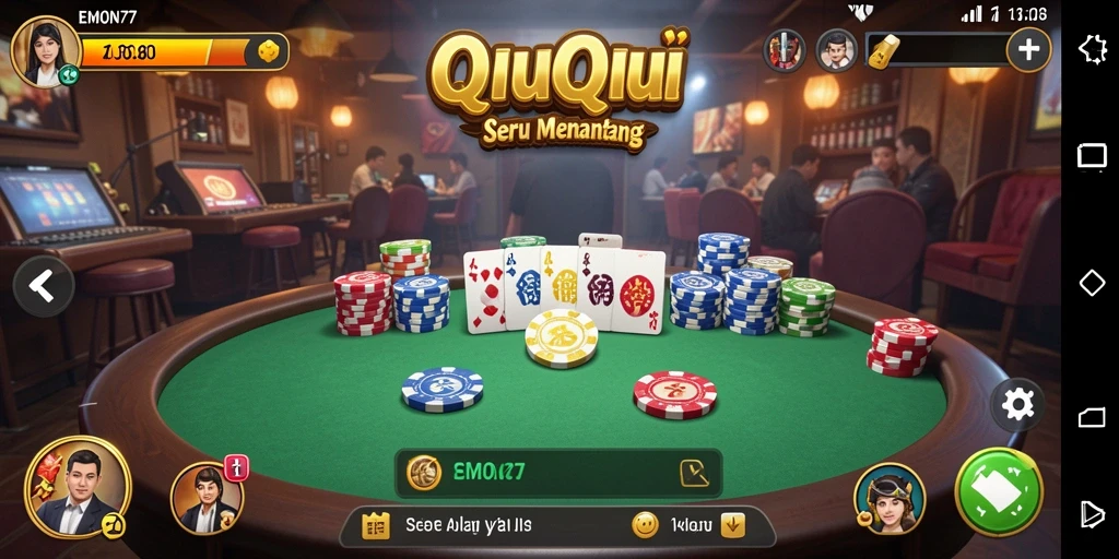 Tampilan gameplay QiuQiu yang seru dan menarik di EMON77.