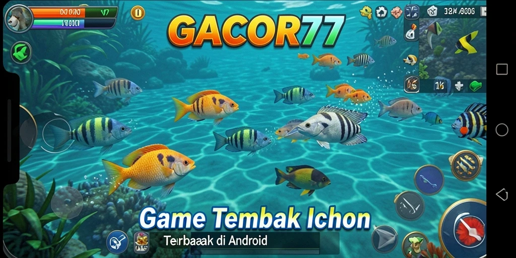 Screenshot GACOR77 menampilkan aksi seru saat menembak ikan.