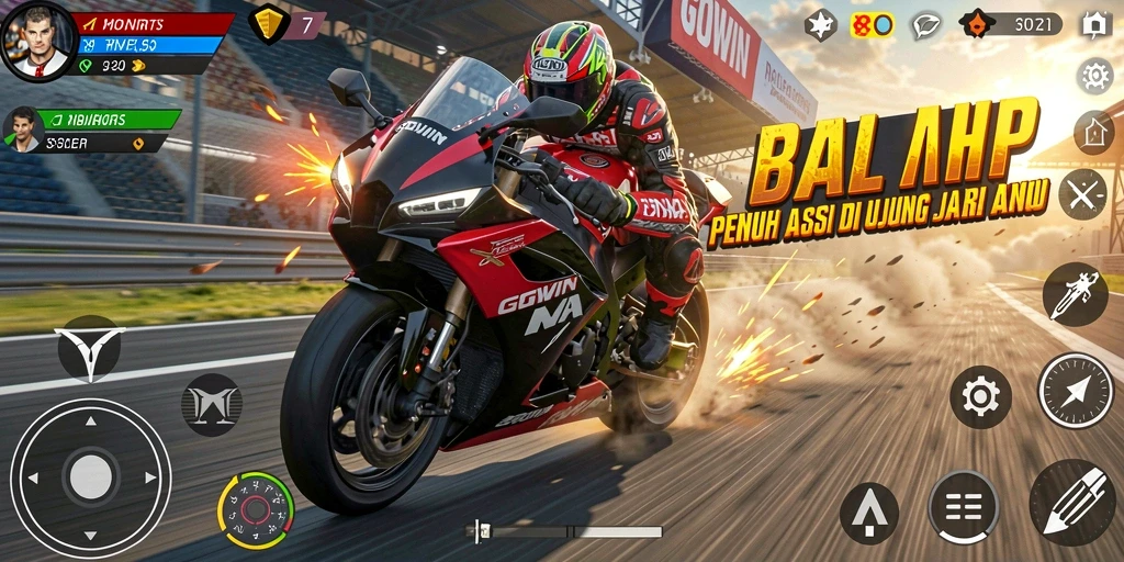 GOWIN menampilkan gameplay balap motor yang seru dan mendebarkan.