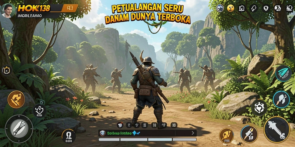 Screenshot dari HOKI138 menunjukkan petualangan seru di dunia terbuka.
