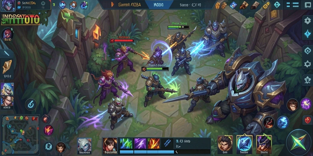 Tampilan gameplay MOBA yang mendebarkan di INDOSATTOTO.