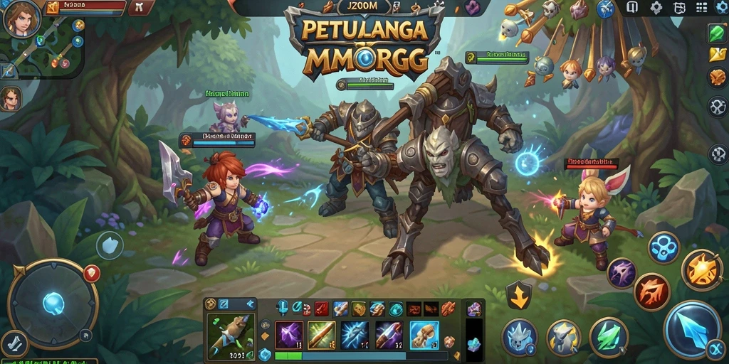 Screenshot memperlihatkan aksi pertempuran seru di dunia J200M.