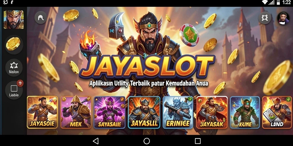 Tampilan antarmuka aplikasi JAYASLOT yang sederhana dan fungsional.
