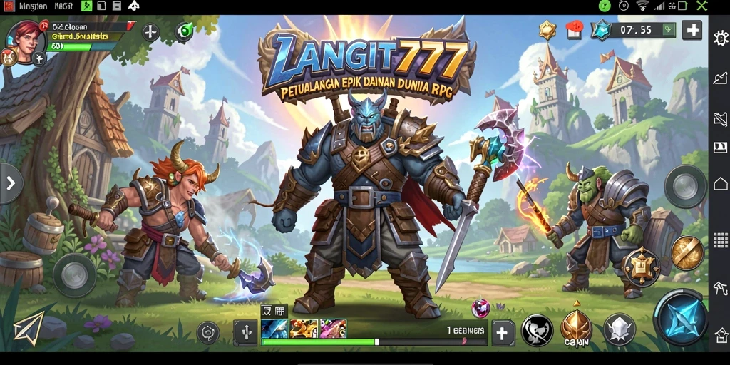 Tangkapan layar menunjukkan aksi mendalam LANGIT777 di arena pertarungan RPG.
