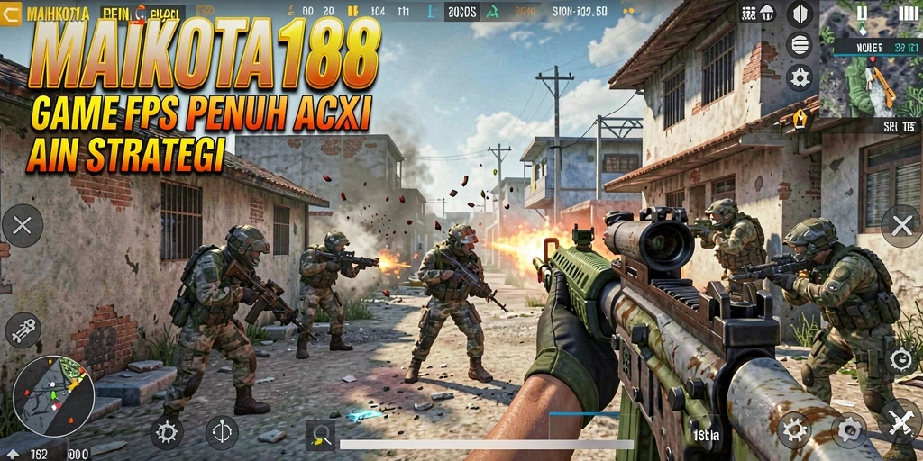 Gameplay seru dalam MAHKOTA188 dengan aksi tembak-menembak intens.