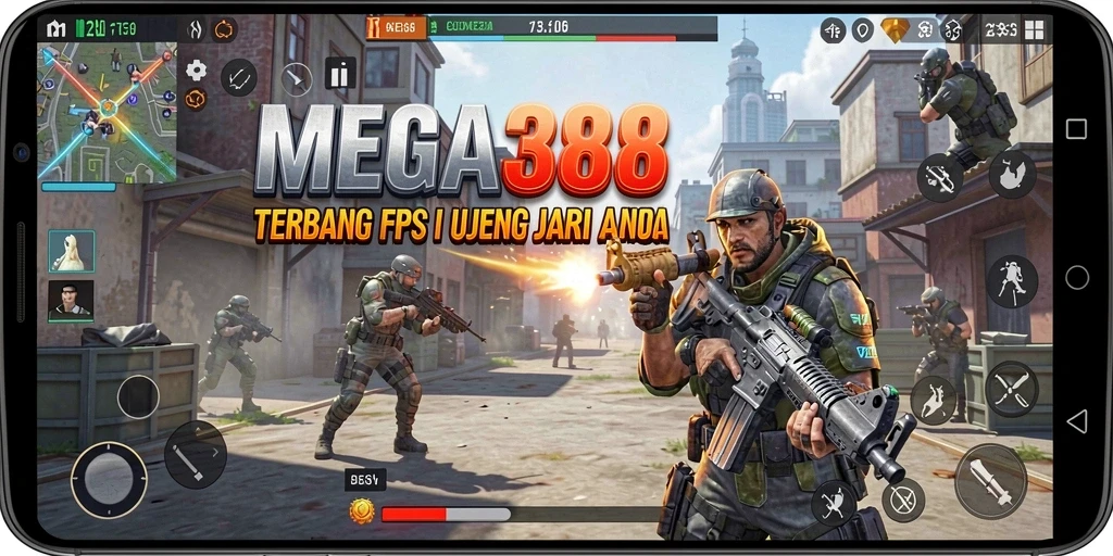 Gameplay intens MEGA388 dengan aksi tembak-menembak seru.