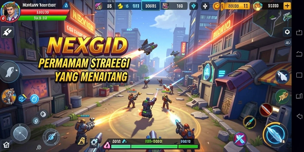 Tampilan gameplay NEXGID dengan berbagai strategi menarik.