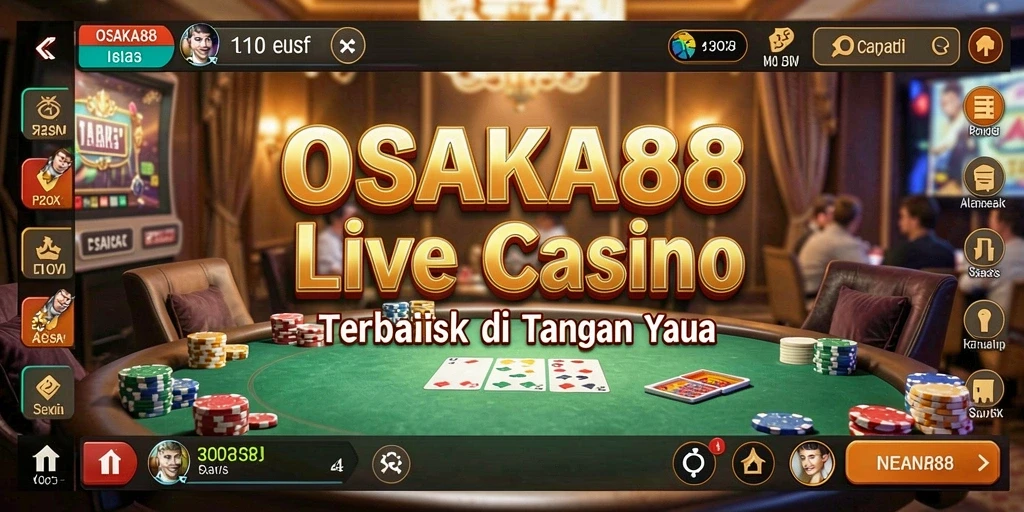 Screenshot OSAKA88 menampilkan dealer profesional dan permainan Live Casino yang mendebarkan.