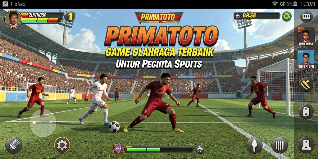 Screenshot PRIMATOTO menampilkan aksi seru dalam pertandingan olahraga.