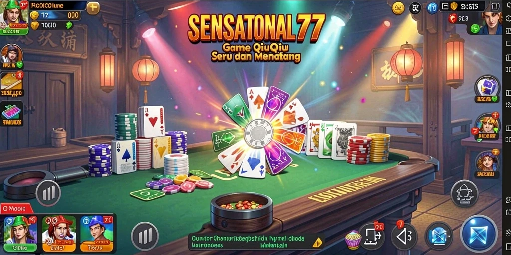 Screenshot menunjukkan aksi seru dalam game QiuQiu.