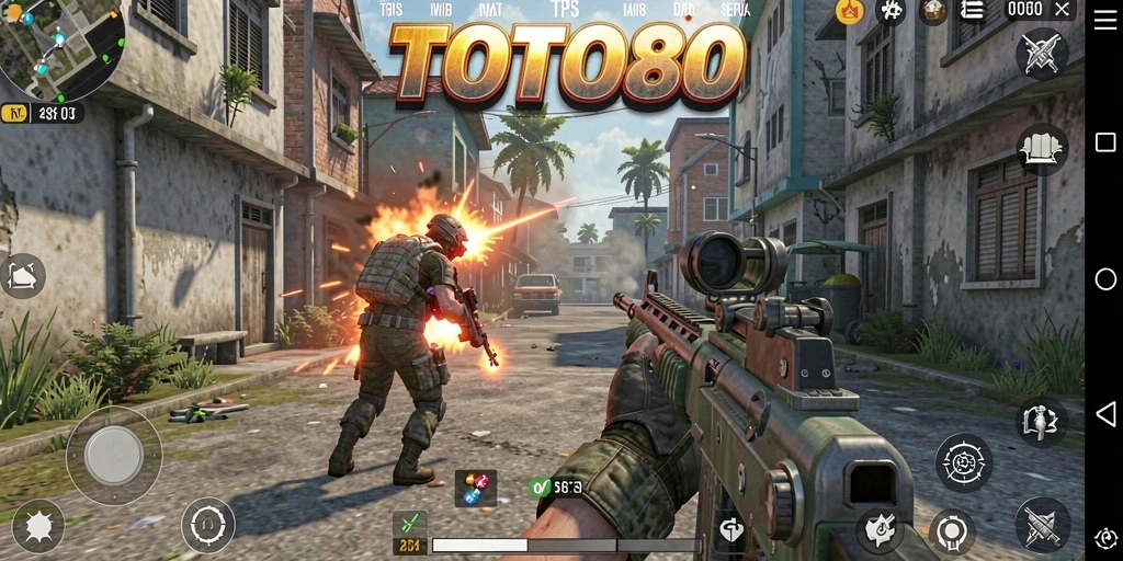 Tampilan gameplay intens dalam game TPS TOTO80.