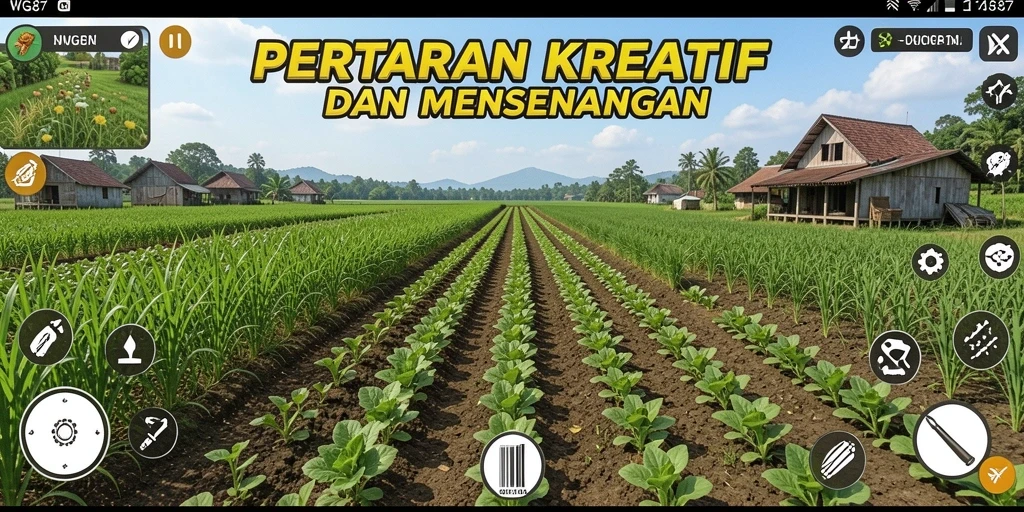 Screenshot WG87 yang menampilkan pengalaman bertani yang menyenangkan.